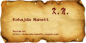 Kohajda Nanett névjegykártya